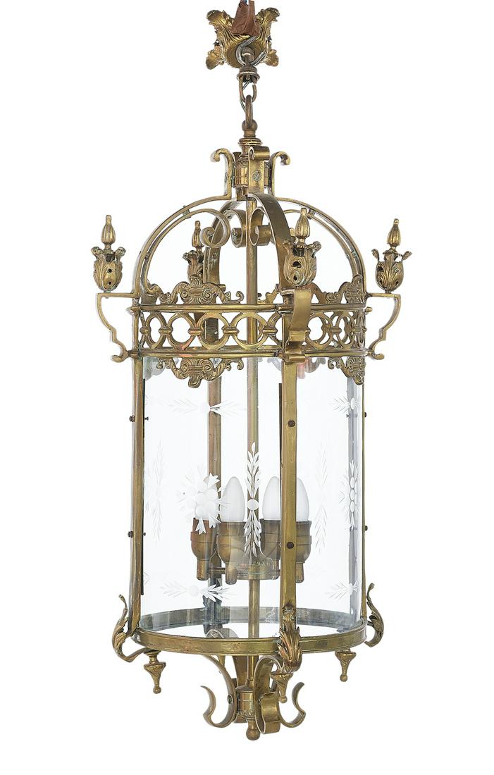 French Bronze and Glass Hall Lantern (1 of 1)