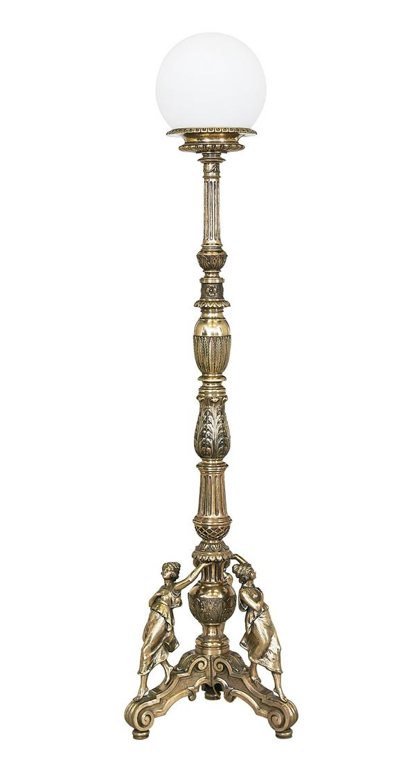 Impressive French Polished Bronze Floor Lamp (1 of 2)