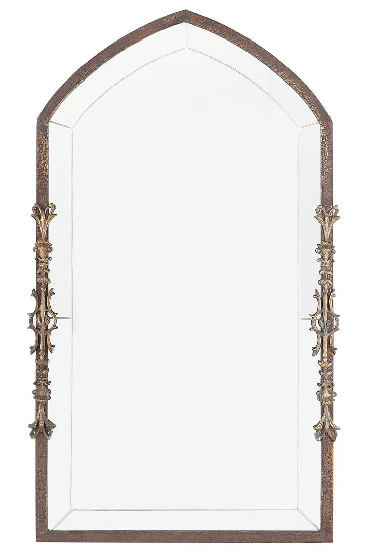 Patinated Iron Mirror in the Style of Oscar Bach (1 of 2)