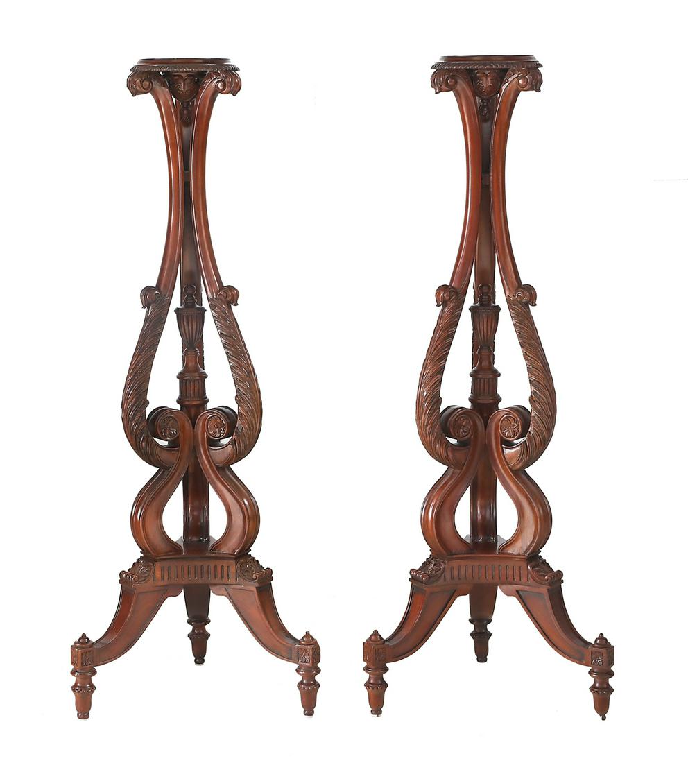 Pair of Victorian-Style Mahogany Pedestals (1 of 3)