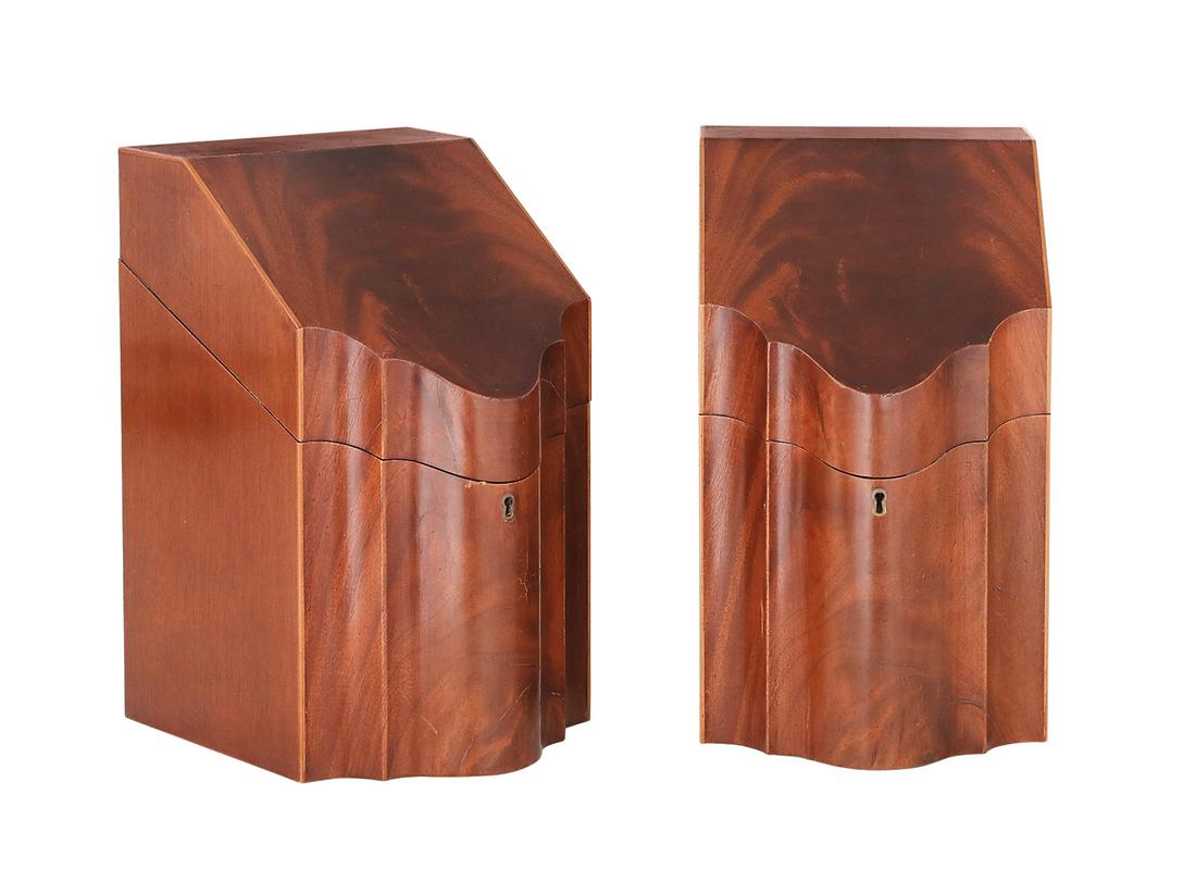 Pair of Georgian Revival Mahogany "Knifeboxes" (1 of 2)