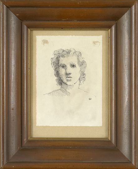 Robert Gordy (American/Louisiana, 1933-1986): Robert Gordy (American/Louisiana, 1933-1986) "Allegorical Figure", "Standing Female Nude", "Classical Portrait", three pen and ink sketches on paper, all initialed lower right "R.G", 5" x 4", 6" x 4".