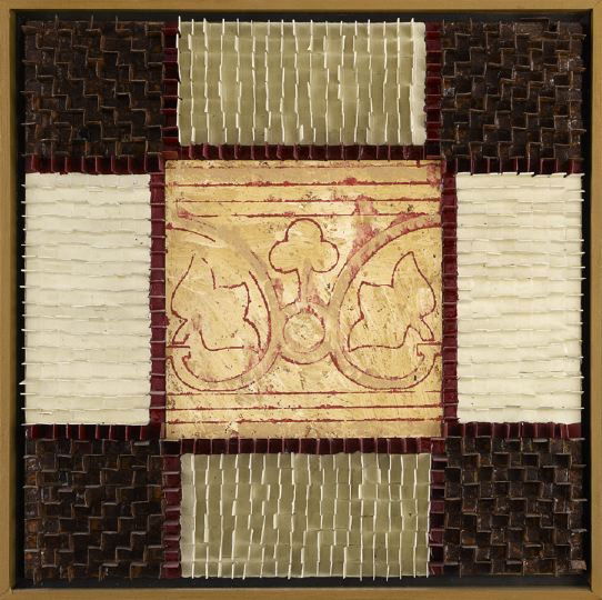 Fernando Velloso (Brazilian, Contemporary): Fernando Velloso (Brazilian, Contemporary) "Untitled", 2007, mixed media relief, acrylic, enamel, metal and wood, signed and dated on the reverse "Fernando M. Velloso 2007", overall 17" x 16-3/4". Fra