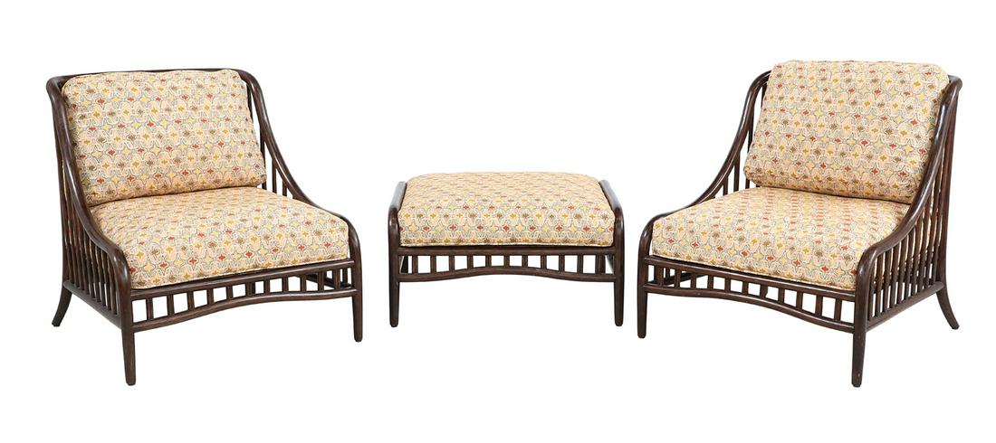 McGuire Three-Piece Rattan Seating Group (1 of 3)