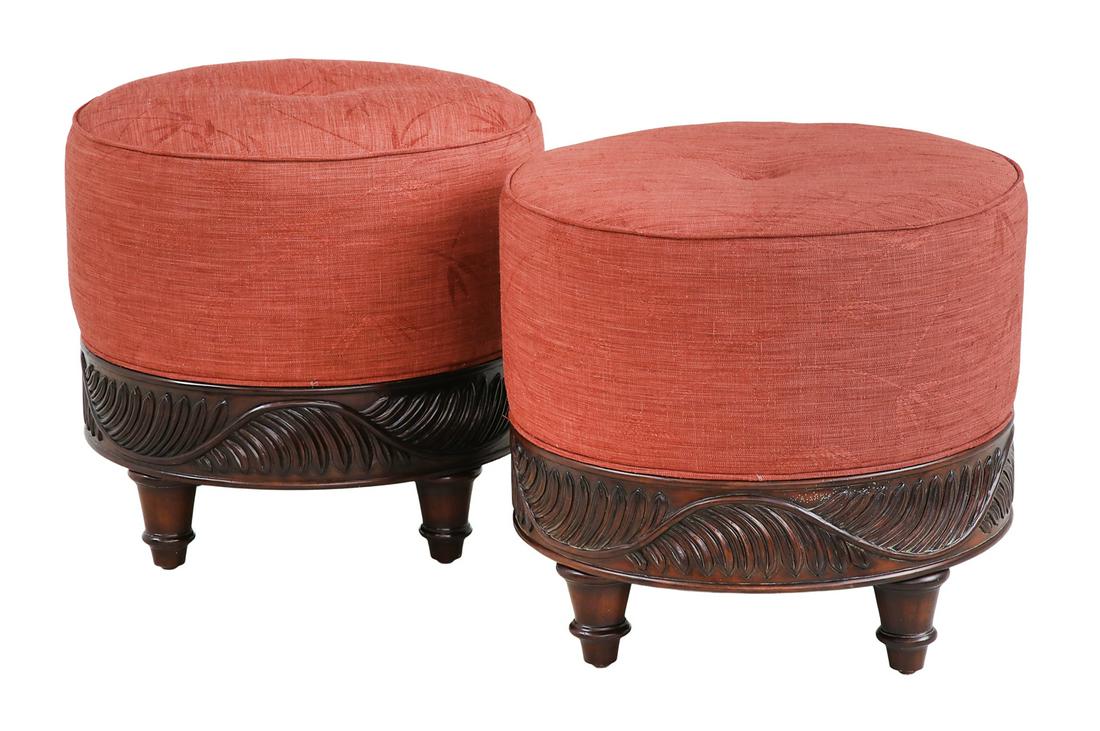 Unusual Pair of Regency-Style Mahogany Ottomans (1 of 1)