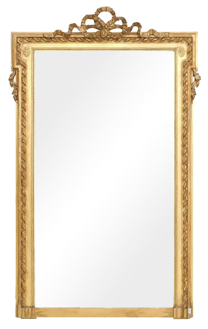 French Fin-de-Siecle Giltwood Overmantel Mirror (1 of 2)