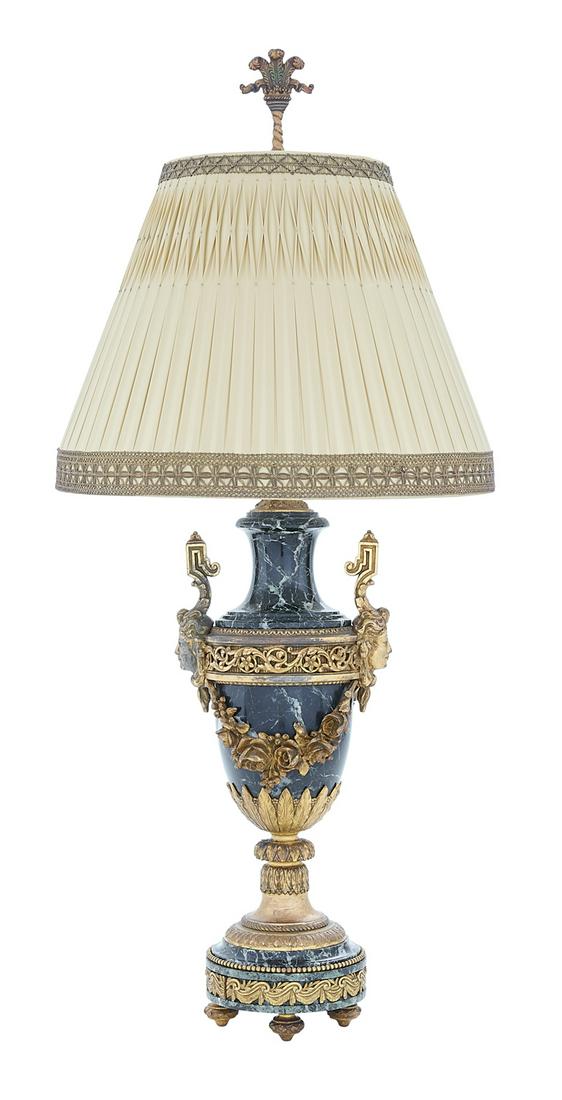 French Beaux-Arts Bronze and Marble Urn-Form Lamp (1 of 2)