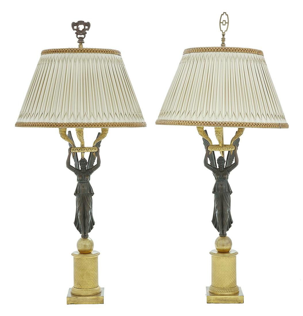 Pair of French Bronze Figural Candelabra (1 of 2)