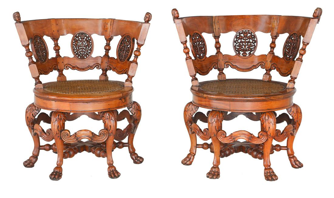 Pair of Dutch Colonial Teak "Burgomaster" Chairs (1 of 4)