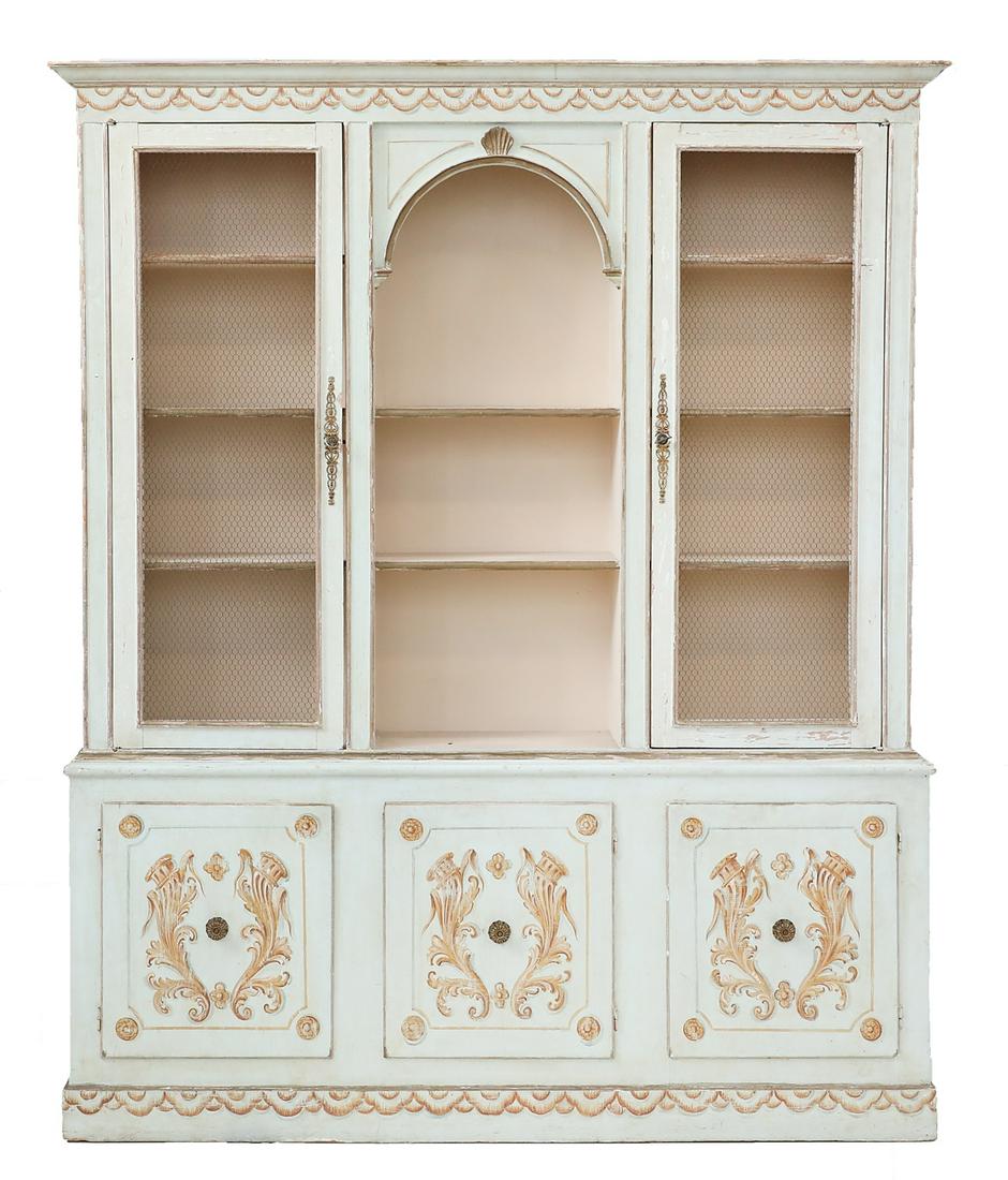 Italian Neoclassical-Style Polychrome Bookcase (1 of 3)