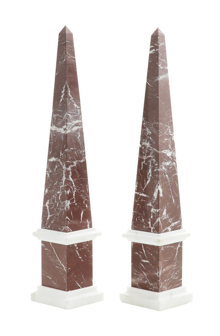 Pair of Marble Obelisks in the Neoclassical Taste (1 of 2)