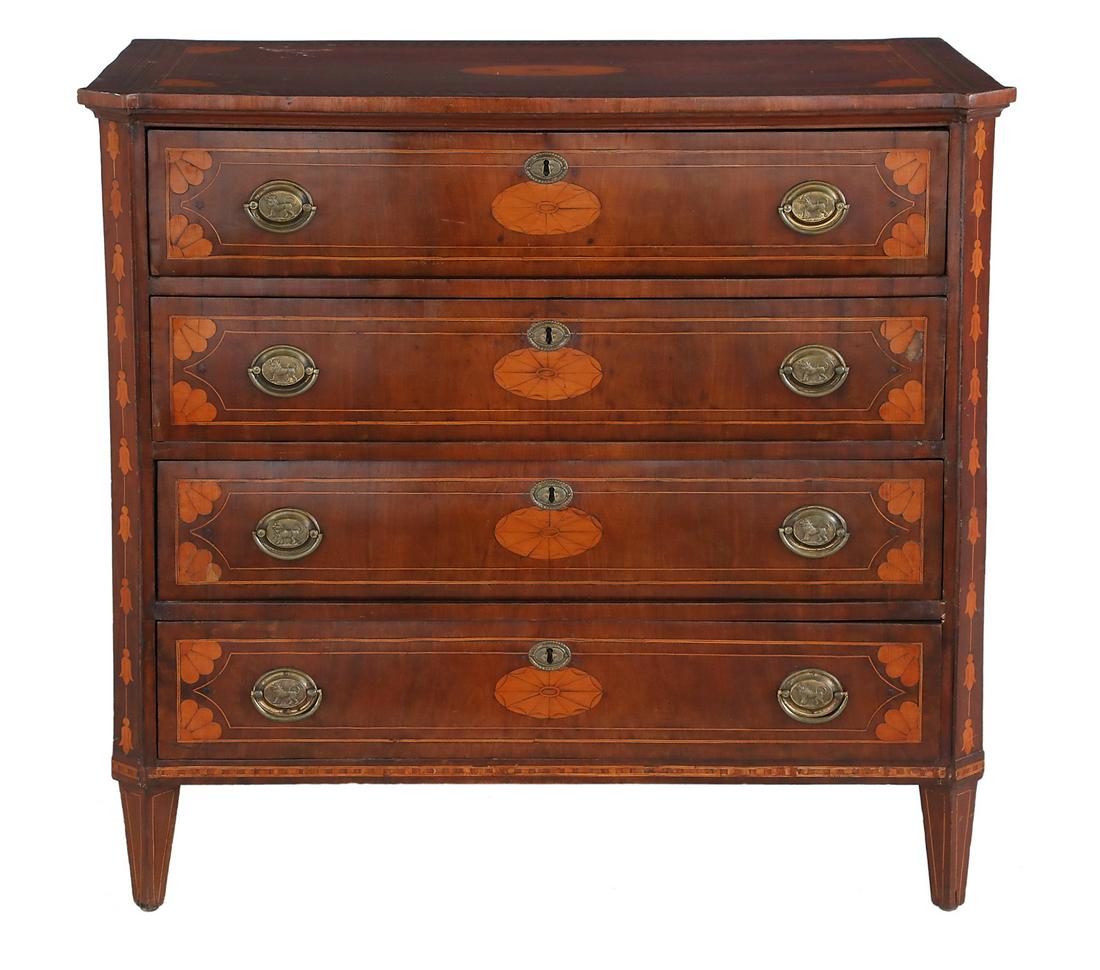 Continental Neoclassical Mahogany Commode (1 of 3)