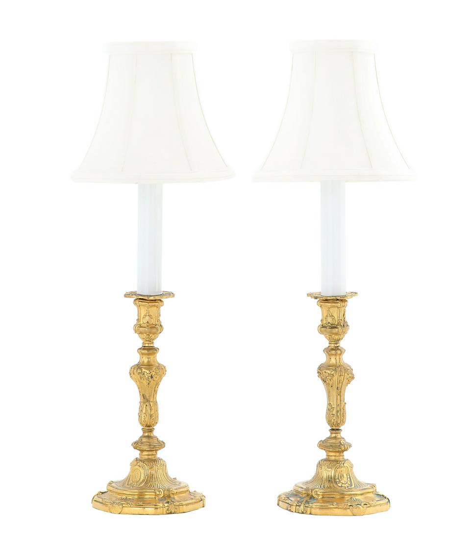 Pair of George III-Style Gilt-Bronze Candlesticks (1 of 2)