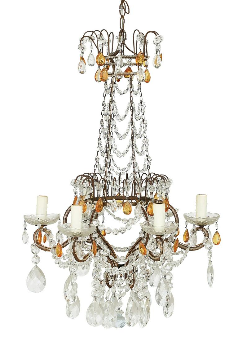 French Neoclassical-Style Glass Chandelier (1 of 1)