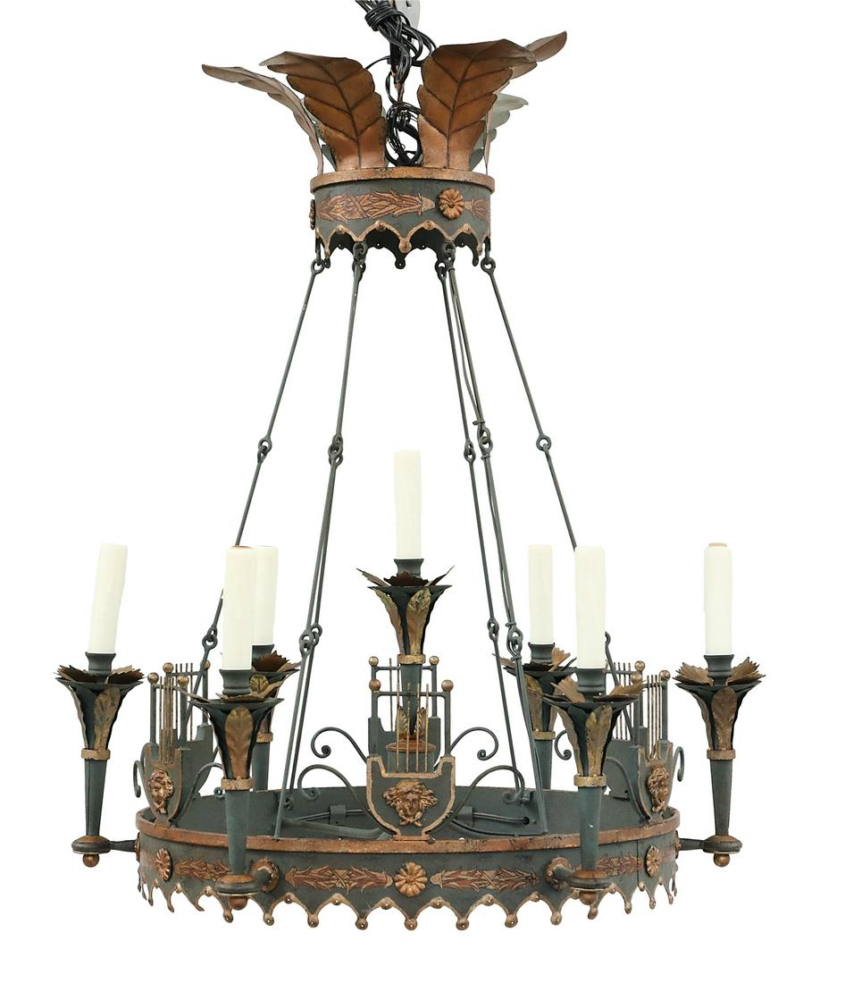 French Tole Chandelier in the Neoclassical Taste (1 of 1)