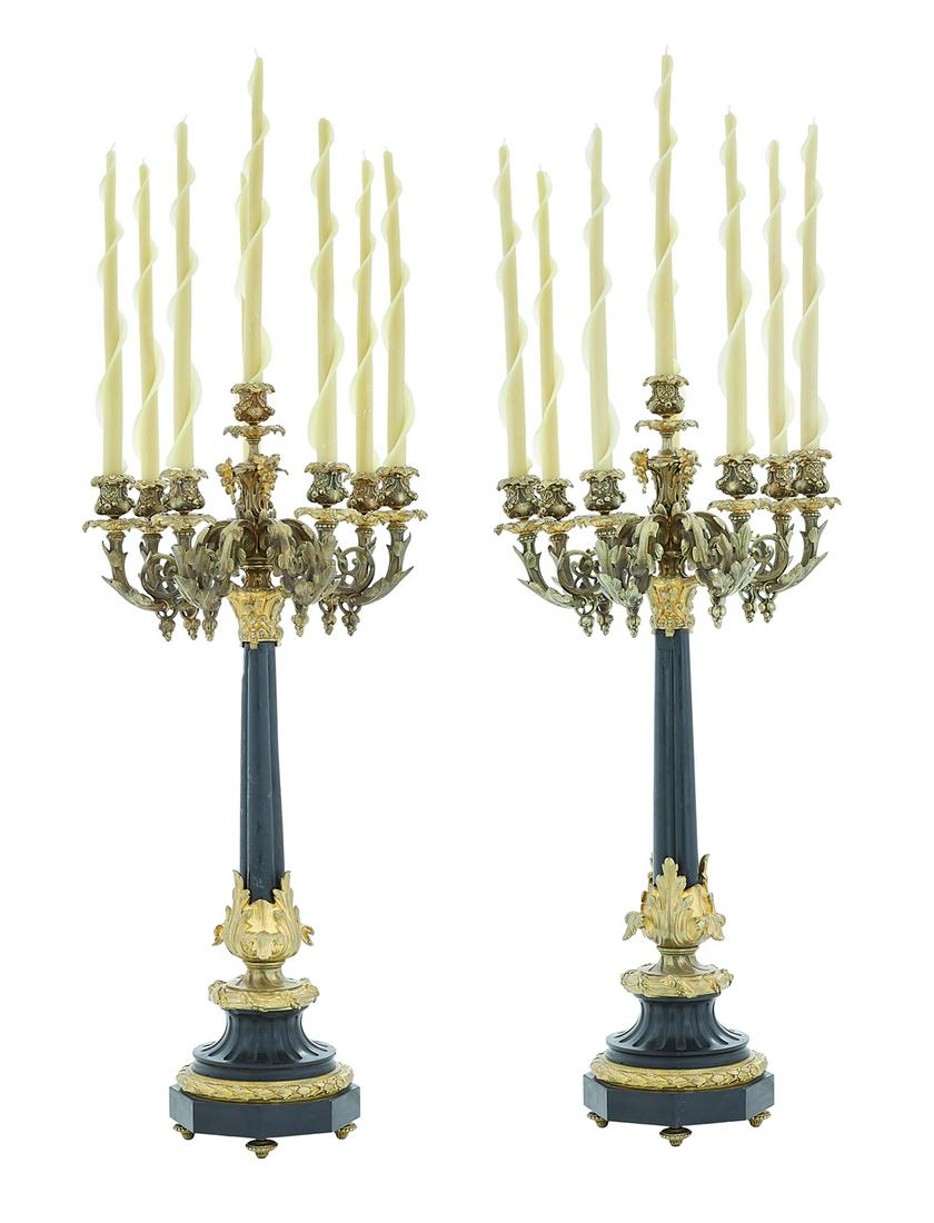 Pair of Louis-Philippe Marble Candelabra (1 of 2)