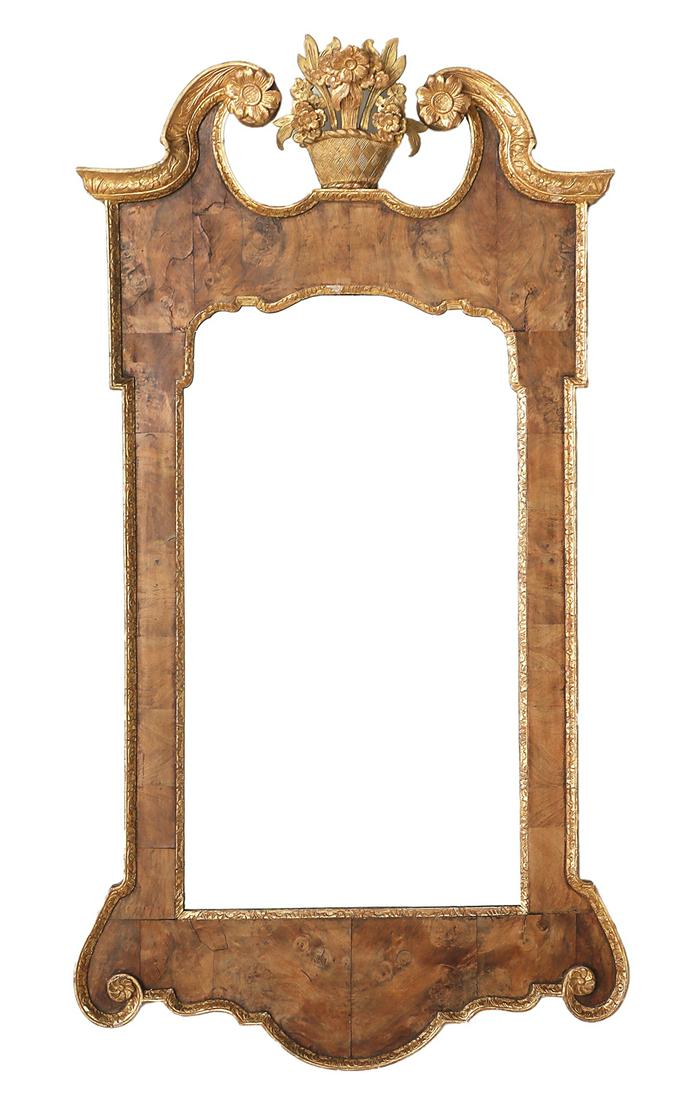 George II Burr Walnut and Giltwood Mirror (1 of 2)