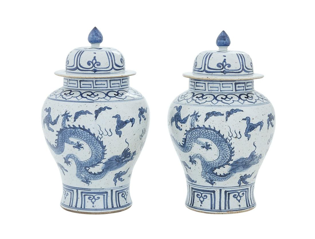 Pair of Chinese Blue and White Ginger Jars (1 of 5)
