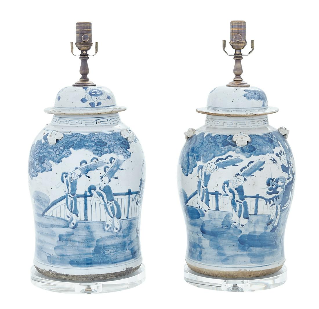 Pair of Chinese Blue and White Ginger Jars (1 of 2)