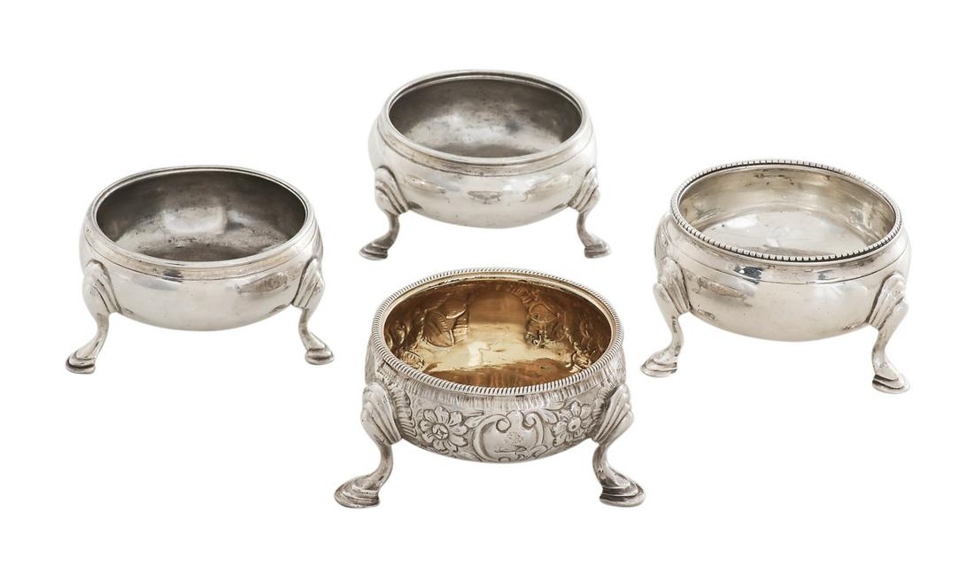 Four Hester Bateman Sterling Salt Cellars (1 of 3)