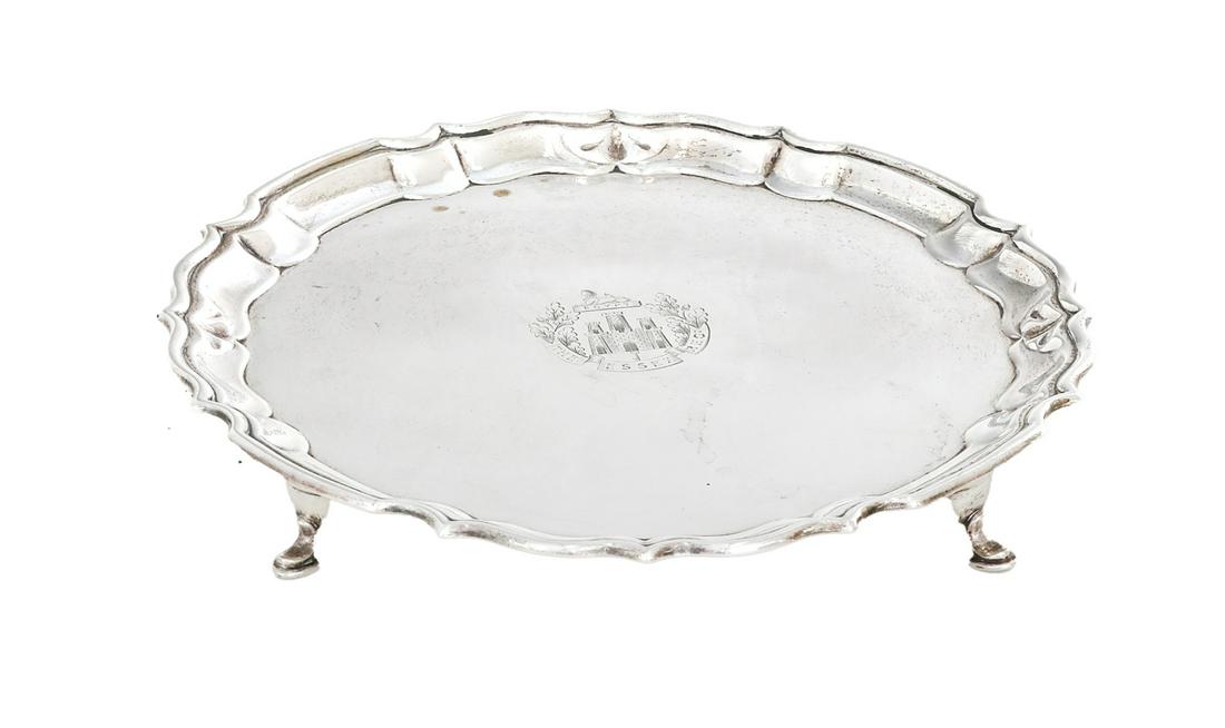 George V Sterling Silver Regimental Waiter (1 of 2)