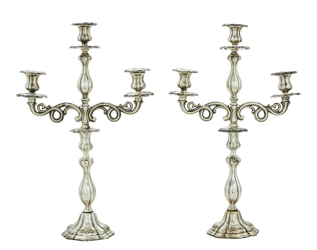Pair of Continental Silverplate Candelabra (1 of 1)