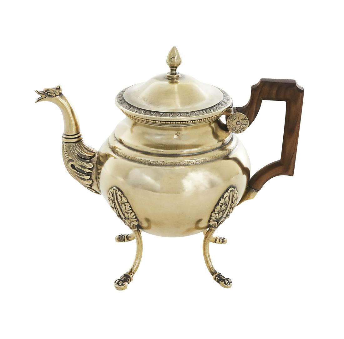 French Belle Epoque Silver Gilt Teapot for One (1 of 3)