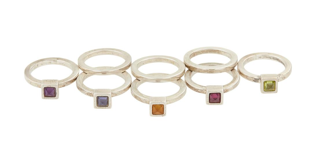 Eight Mignon Faget Stackable "Meridian" Rings (1 of 2)