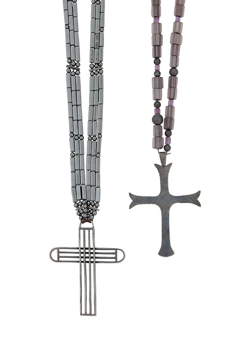 Two Long Mignon Faget Cross Necklaces (1 of 1)