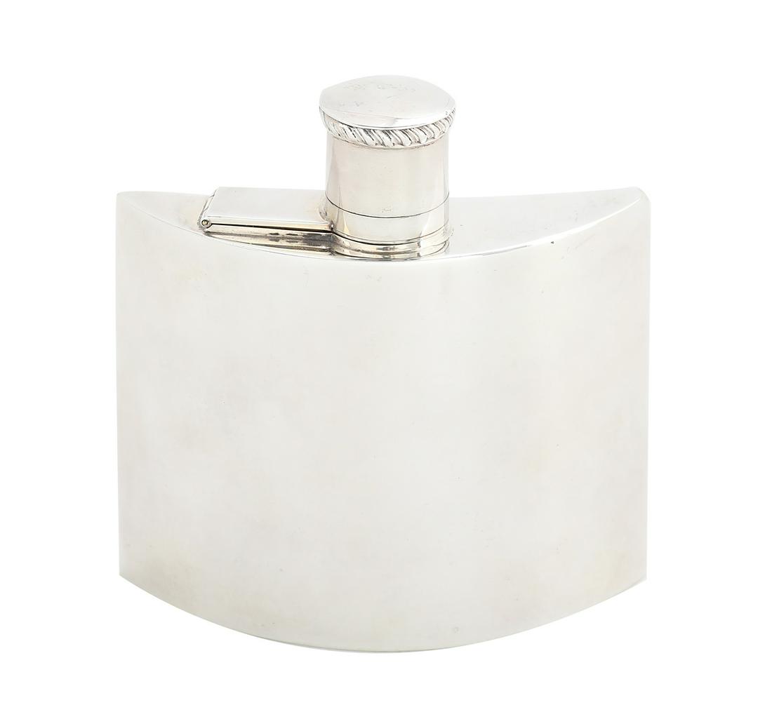 George V Sterling Silver Hip Flask (1 of 3)