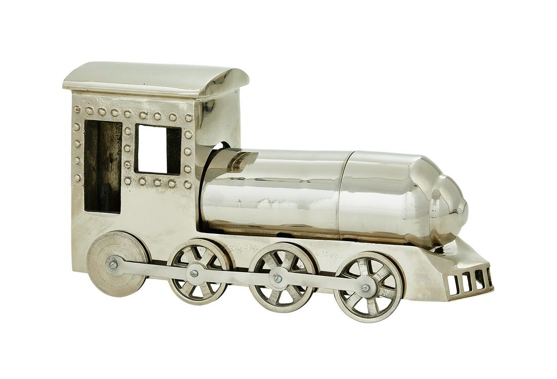 Polished Metal Locomotive Cocktail Shaker (1 of 2)
