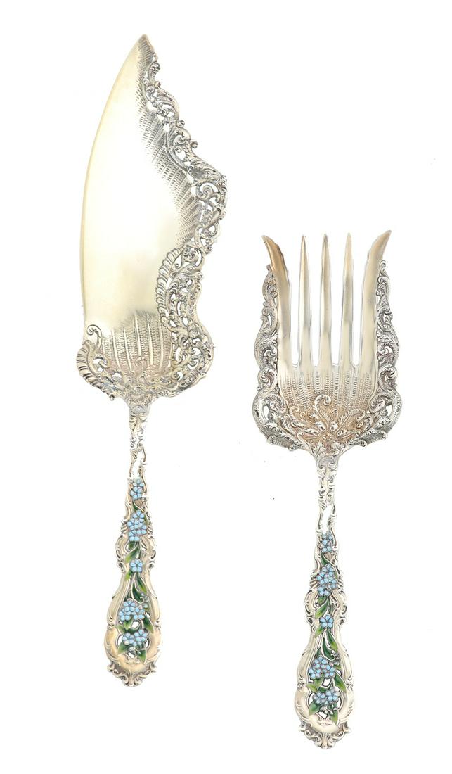 American Silver Gilt & Enamel Ice Cream Set (1 of 3)