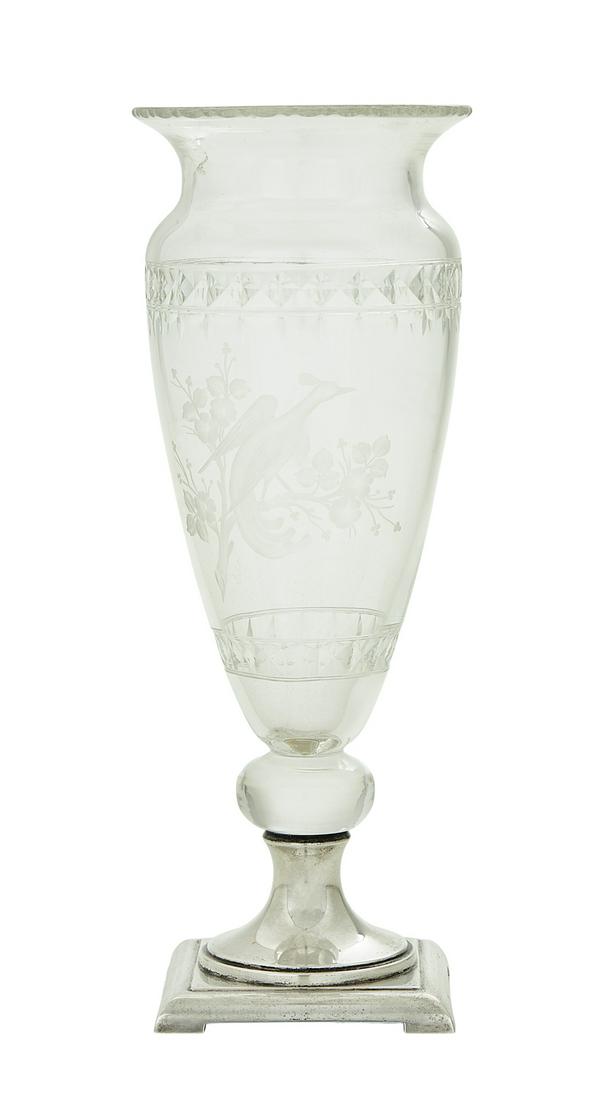 Hawkes Cut Glass and Sterling Silver Vase (1 of 1)