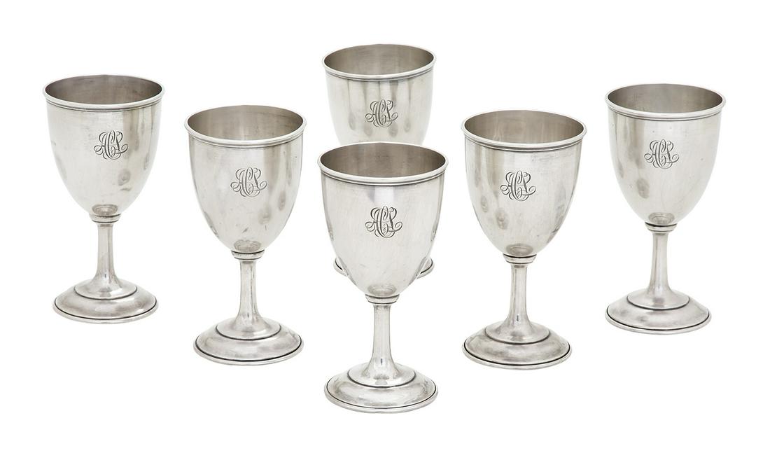 Six Sterling Silver Water Goblets (1 of 3)