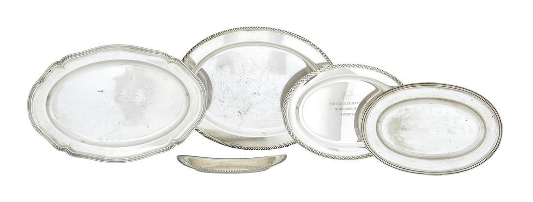 Five American Silverplate Oval Serving Platters (1 of 3)