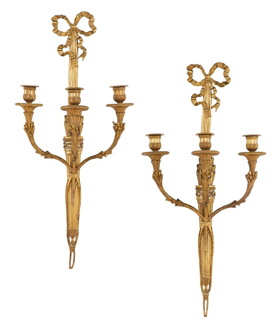 Pair of French Gilt-Bronze Sconces (1 of 3)