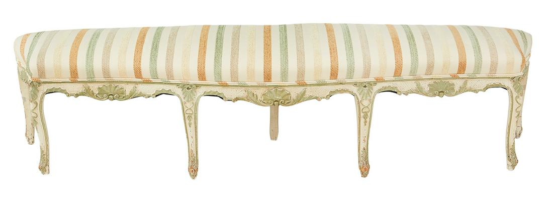 Louis XV-Style Polychrome Bench (1 of 2)