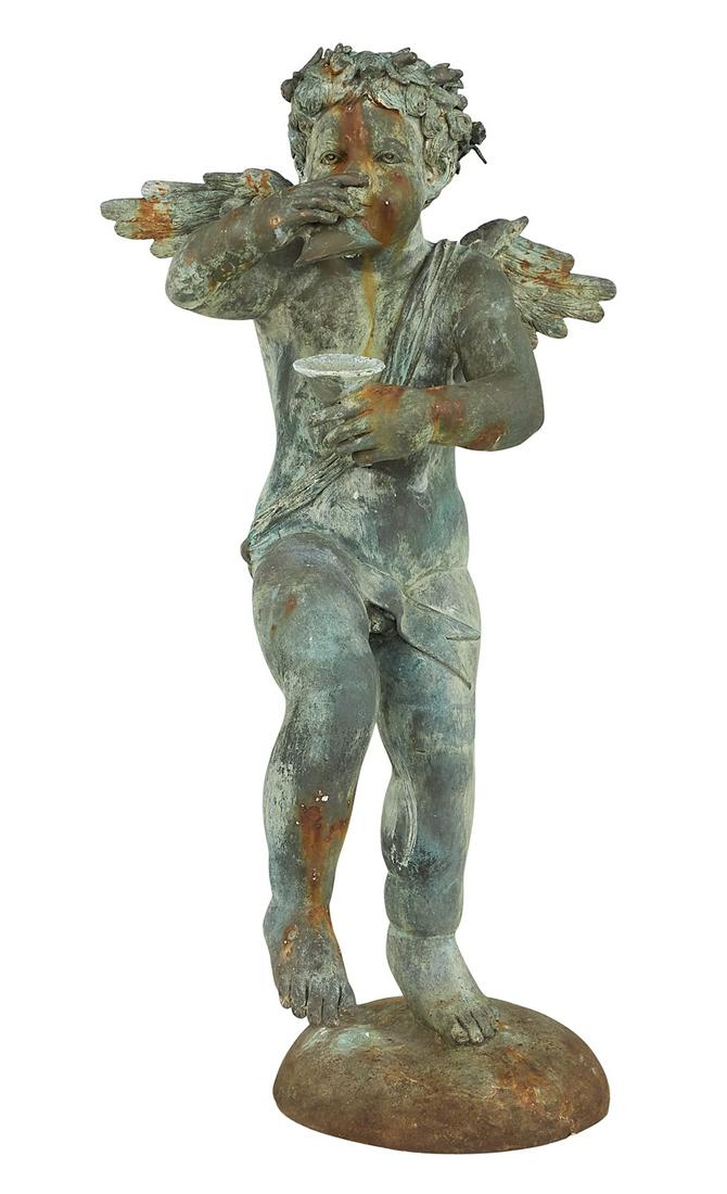 Continental Bronze Garden Figure of a Putto (1 of 2)