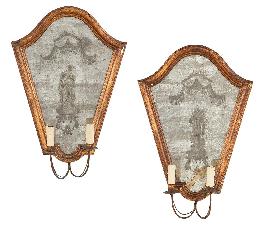 Pair of Venetian Giltwood, Glass & Metal Sconces (1 of 5)