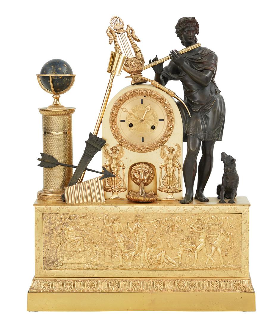 Large French Empire Bronze Figural Clock (1 of 5)