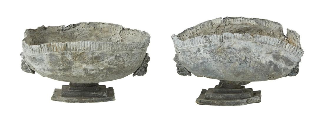 Pair of English Lead Garden Planters (1 of 4)