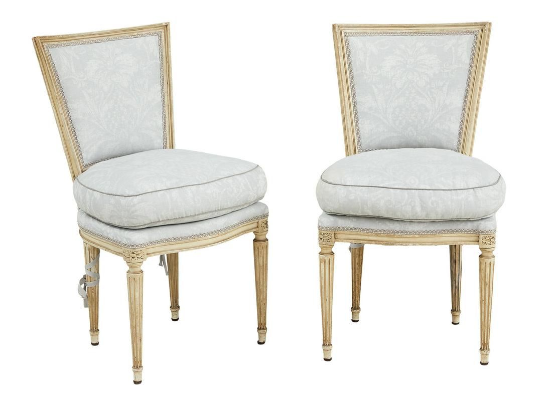 Pair of Polychrome Side Chairs (1 of 2)