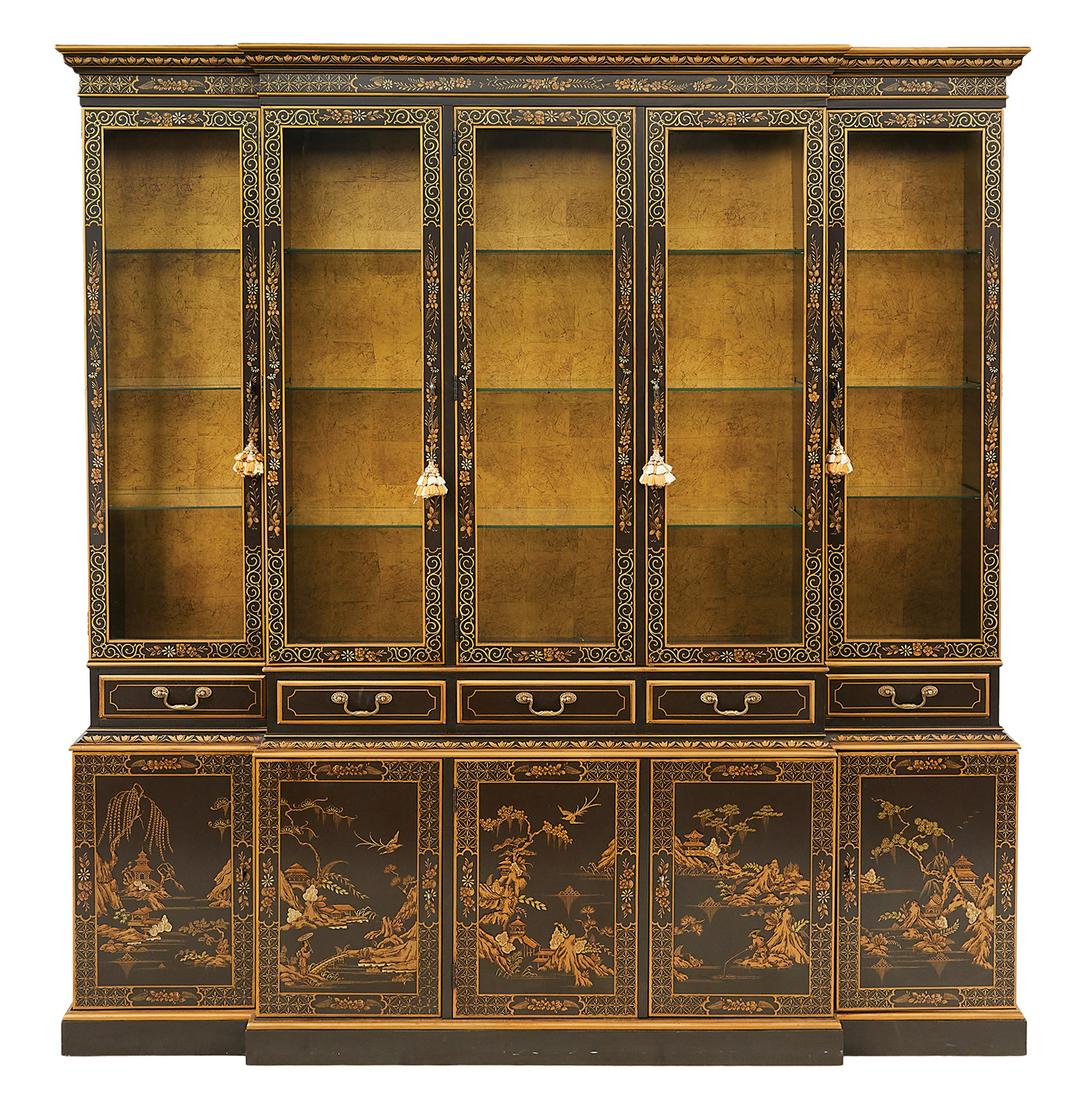 Contemporary Chinoiserie-Decorated Breakfront (1 of 5)