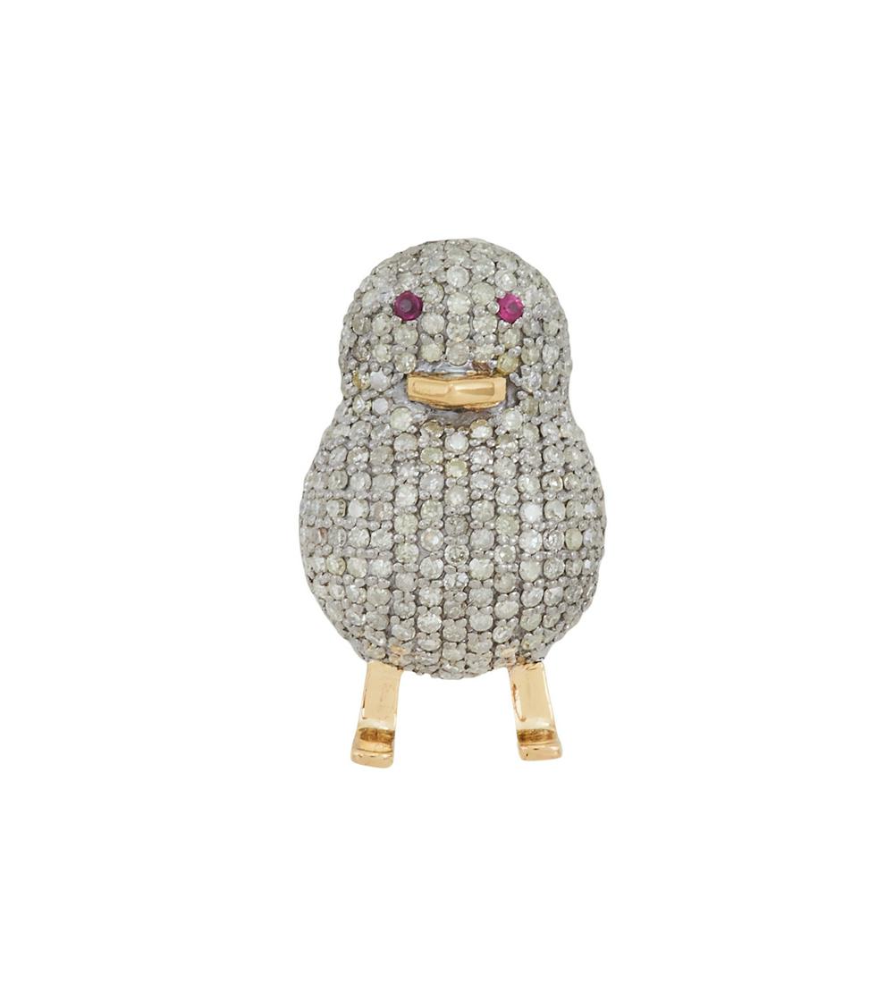 Diamond and Ruby Bird Brooch (1 of 1)