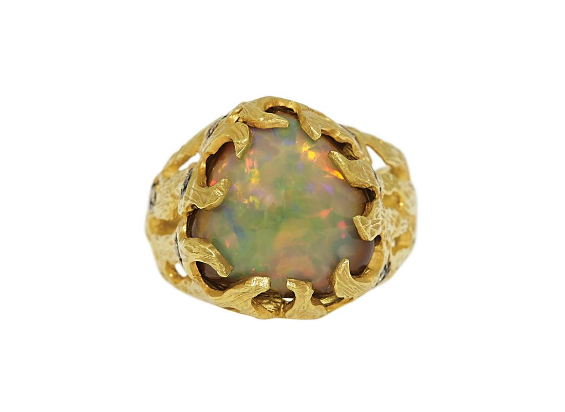 Unusual Opal and Diamond Ring (1 of 2)