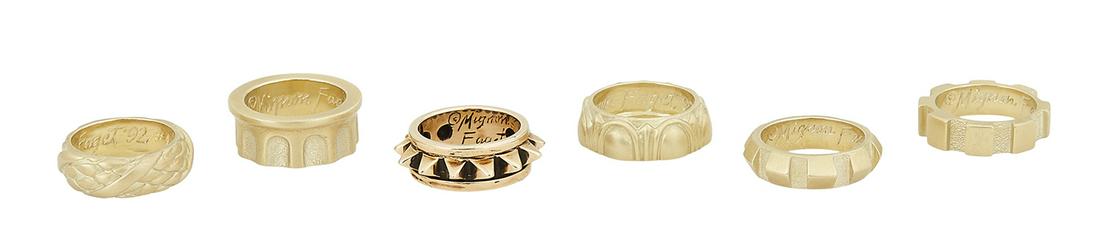 Group of Six Mignon Faget Gold Rings (1 of 1)