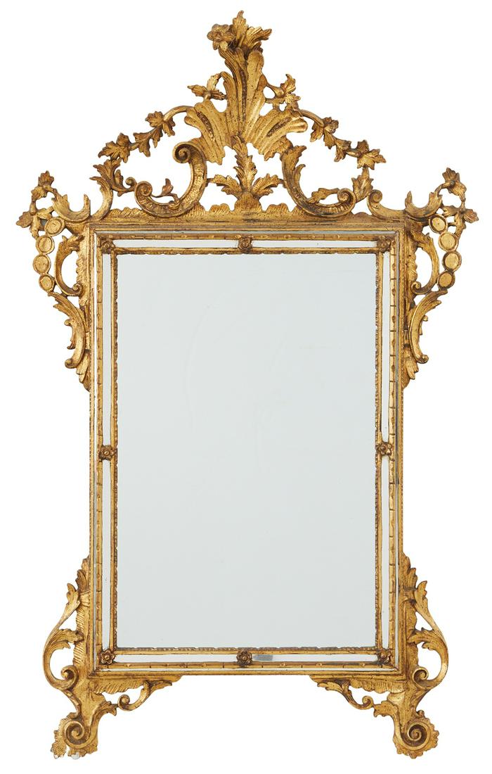 Italian Florentine Rococo-Style Giltwood Mirror (1 of 2)