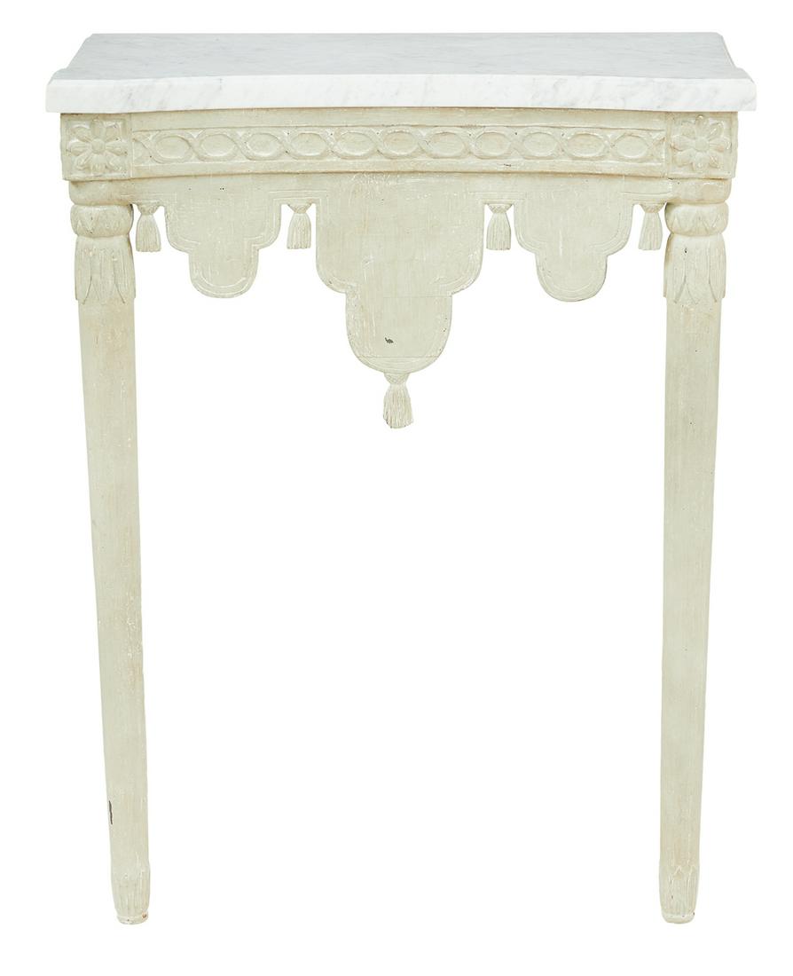 Italian Neoclassical-Style Marble-Top Console (1 of 2)