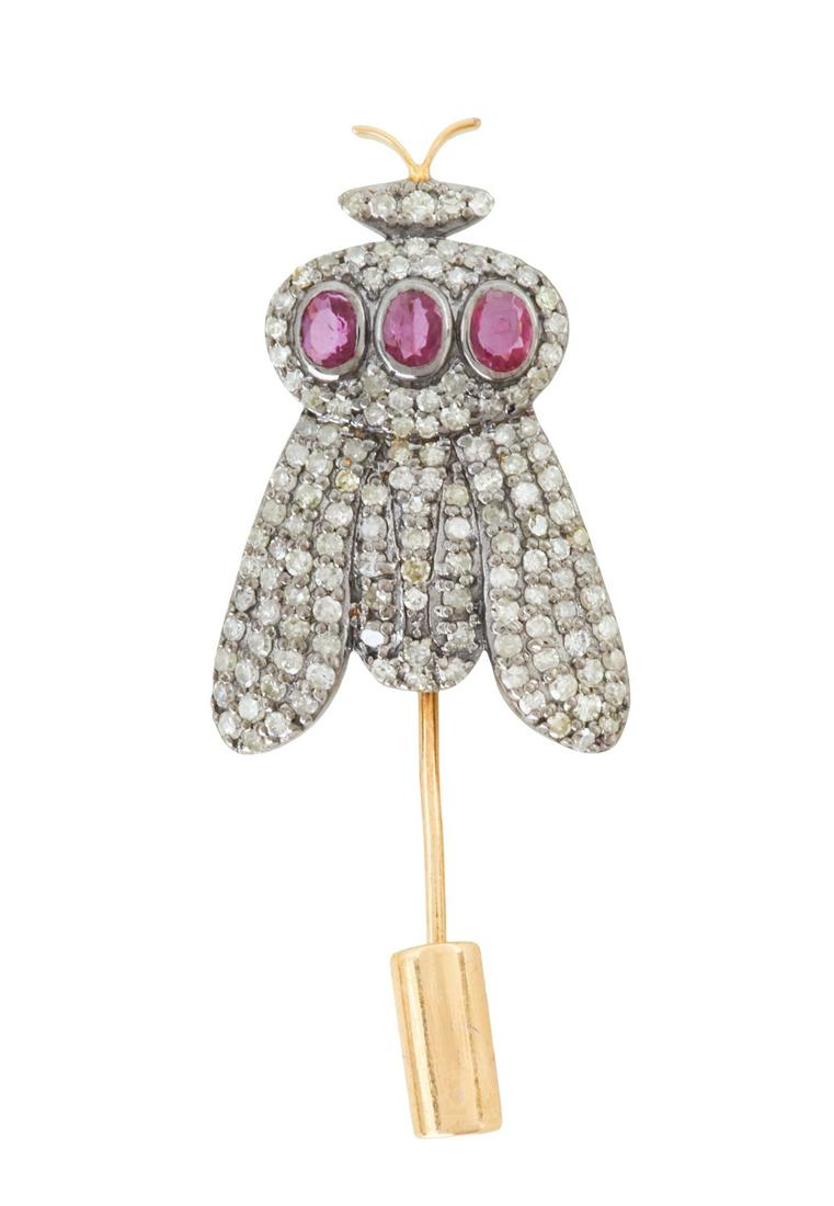 Diamond and Ruby Bee Stick Pin (1 of 1)