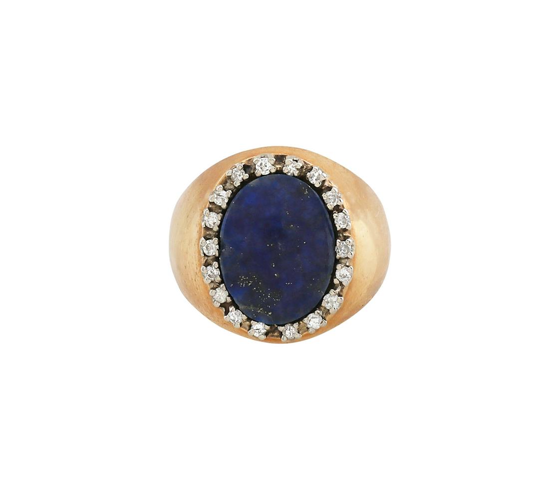 Gentleman's Lapis Lazuli and Diamond Ring (1 of 2)